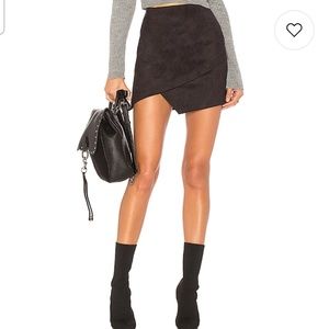 Suede mini skirt